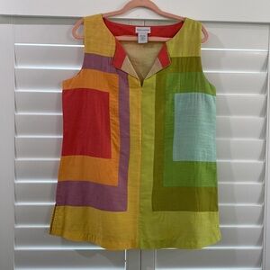 Soft Surroundings color blocked sleeveless tunic top